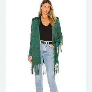 House of Harlow 1960 x Revolve Ramsey Fringe Jacket in Emerald Green